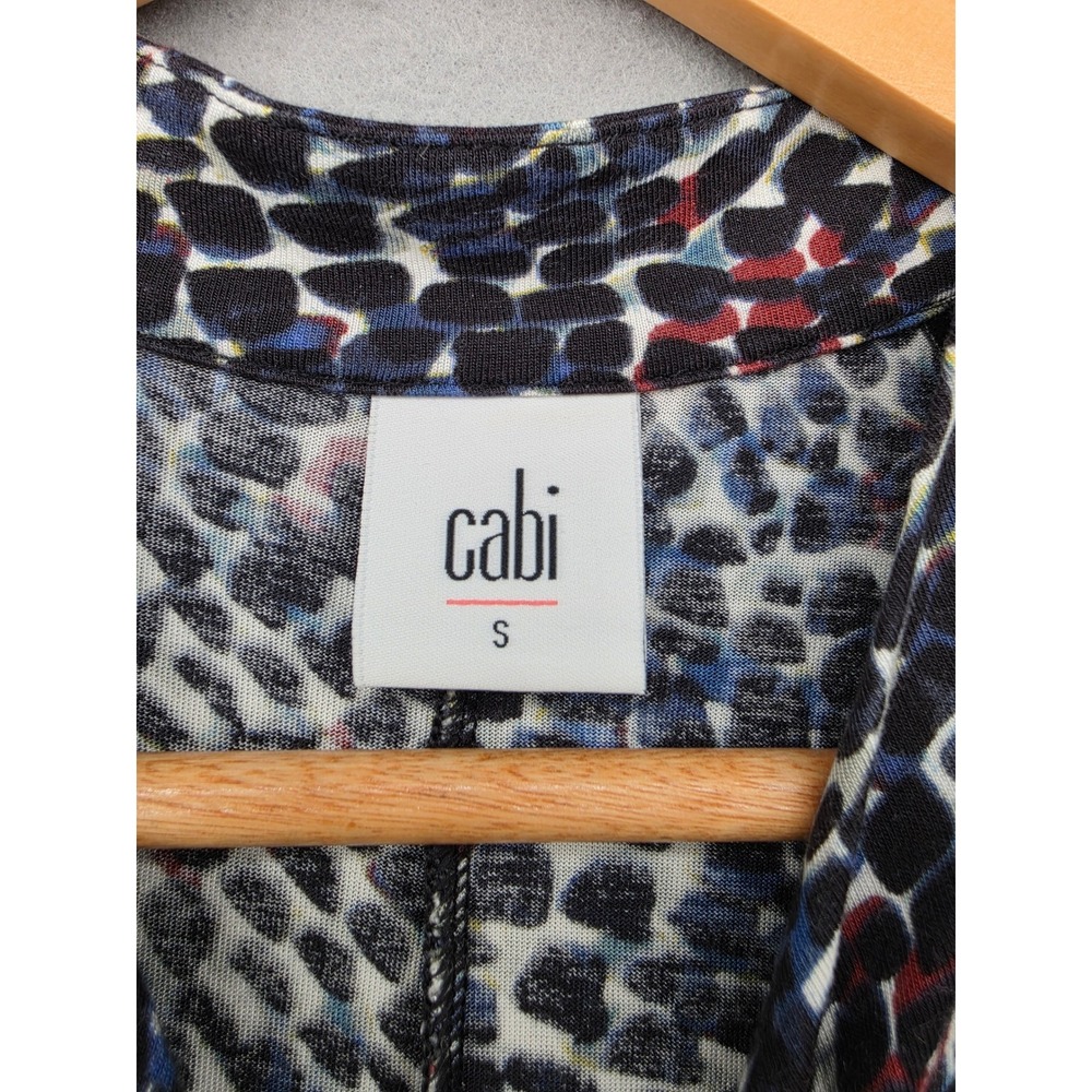 Cabi Twist Front Tank Top S Navy Red White Mosaic Print Sleeveless Blouse 3242 - Picture 2 of 10